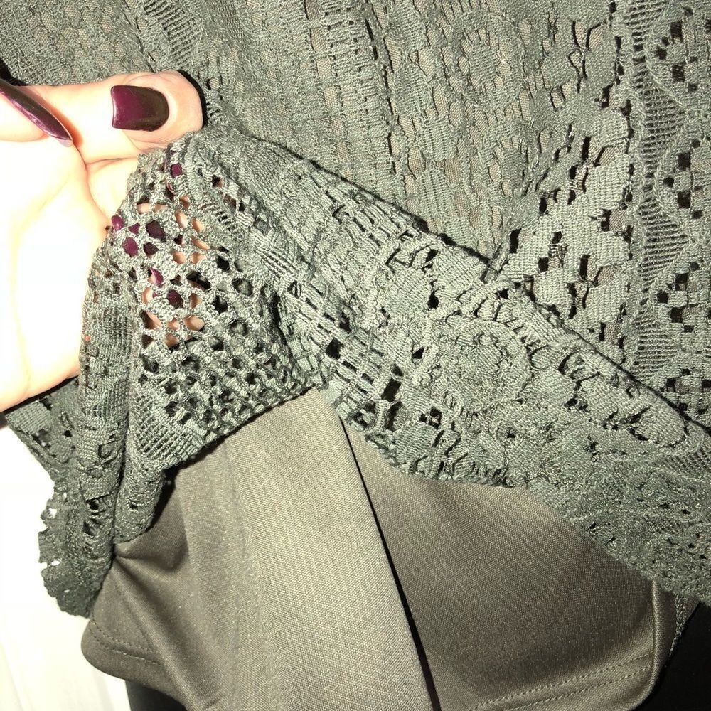 LACE top olive green Sage lace Retail $47 NWT - Picture 4 of 7